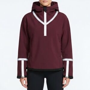Reflective Rain Jackets Womens M Maroon Half Zip Hooded